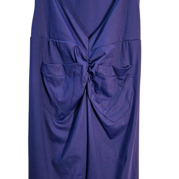 NWT | Navy Blue Halter Jumpsuit Romper Athleisure Butt Lifting Lounge | Large - Picture 4 of 6